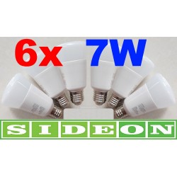 Pakiet 6 sztuk żarówek LED 7W E27 Sideon Wawa