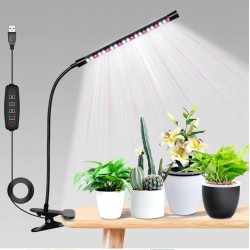 Lampa Sideon LED Grow Uprawy Roślin Biurkowa Parapetowa Mocny Klips 1 Ramię